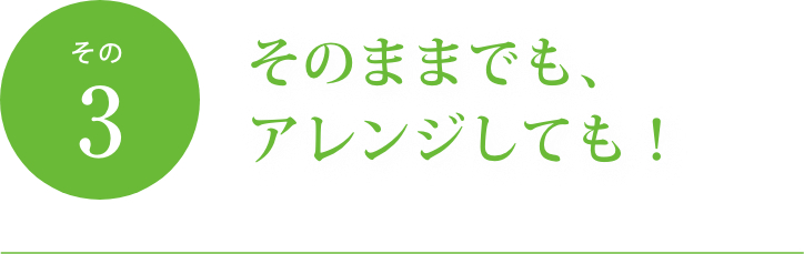 そのままでも、アレンジしても！